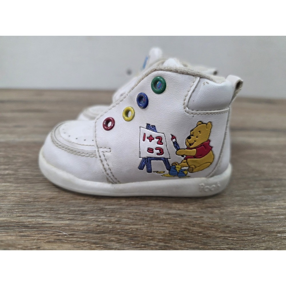 Disney Winnie the Pooh Vintage 90's Skid Resistant Toddler Shoes (4) No Laces - Picture 3 of 7